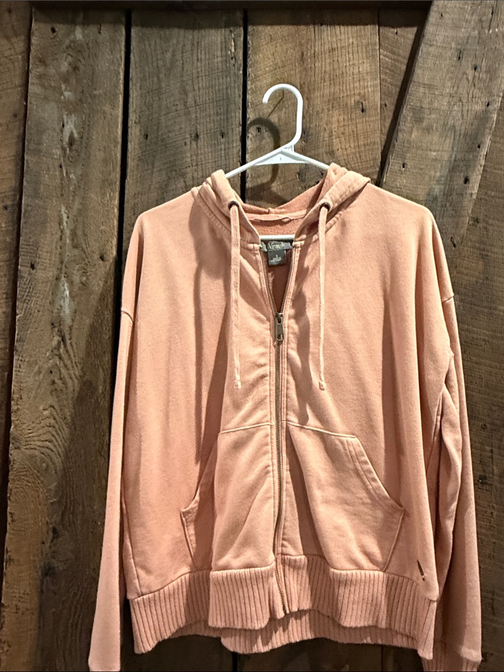 Natural Reflections Peach Zip Front Hoodie Jacket